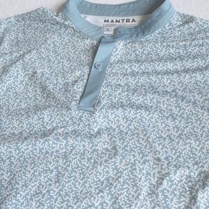 Mantra Catalyst Performance Polo Shirt Men XL Blue Geometric Blade Collar